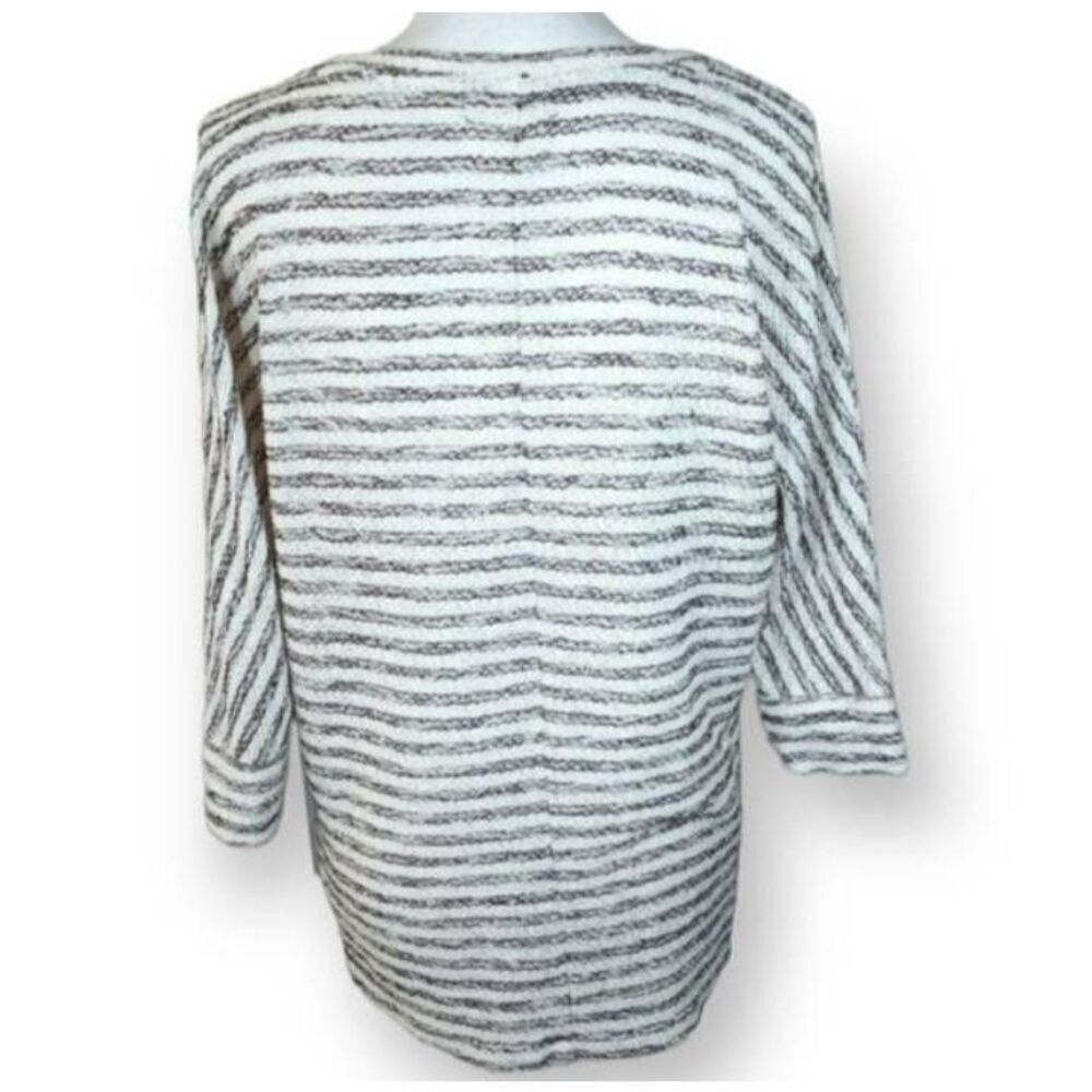 LOU & GREY WHITE & GRAY STRIPE SWEATER SZ.S EUC. - Picture 4 of 6